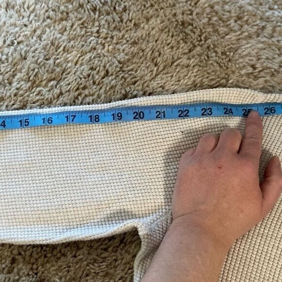 AMERICAN Eagle Outfitters Men’s Cable Knit Long Sleeved White Sweater (L) - Picture 5 of 9